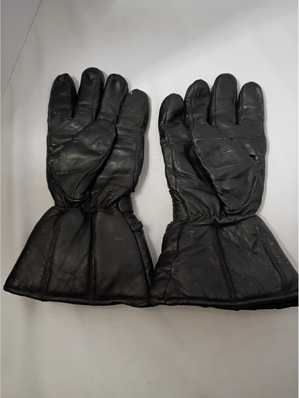 Leather Gauntlet Motorcycle Riding Gloves - Picture 2 of 2